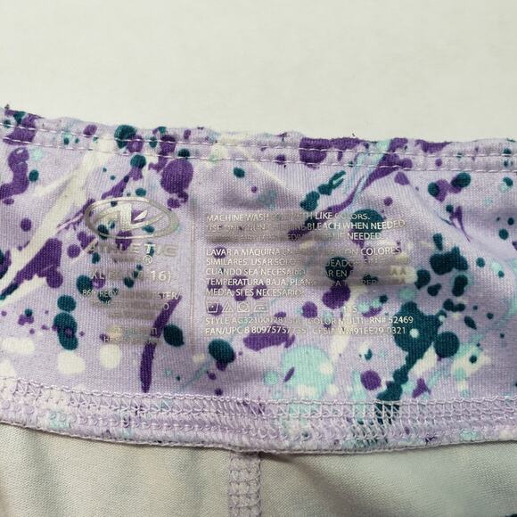 Athletic Works Leggings Girls XL 14-16 Purple Multicolor Paint Splatter Active - Picture 13 of 14